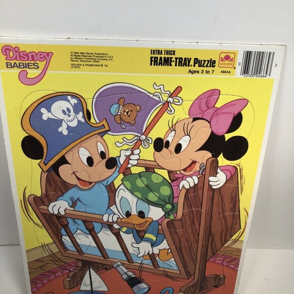 Golden DISNEY BABIES frame puzzle Walt Disney cartoon toy-room tray 1984 - Picture 2 of 5